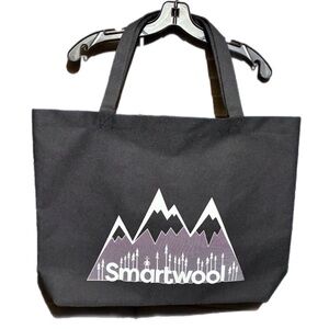 SMARTWOOL Screen Mountain Reusable Shopping Tote Bag Black/White Canvas NEW Sz L